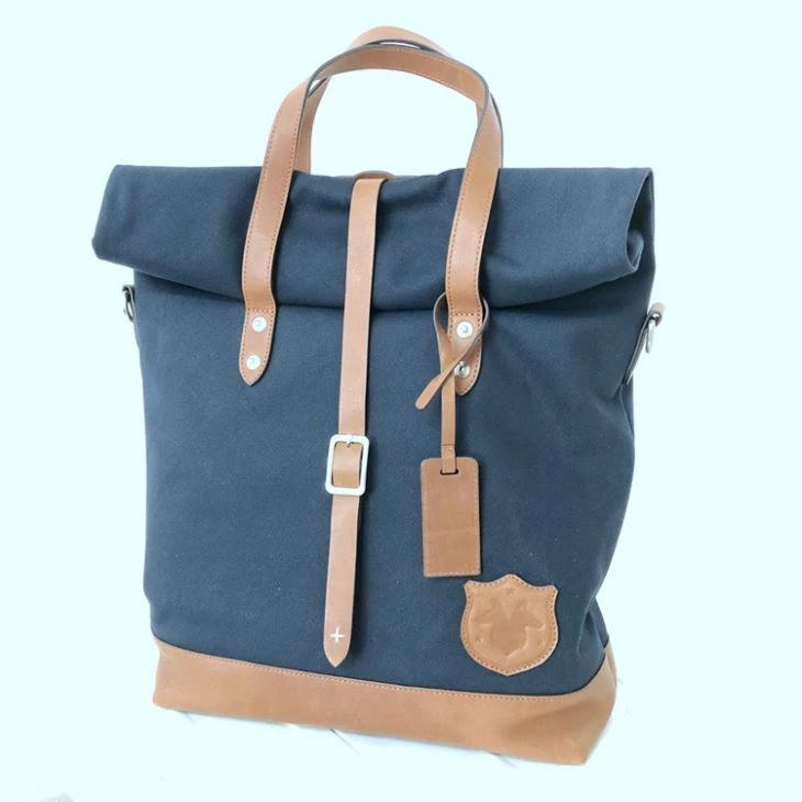 Bolsa de ombro de couro de lona