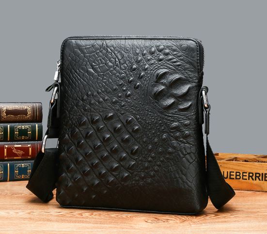 Bolsa de Messager de Couro Sytético Crocodilo