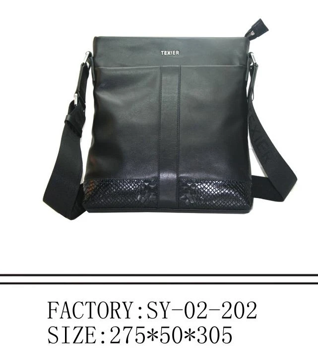 Men de bolsa de couro com zíper YKK