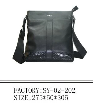 Men de bolsa de couro com zíper YKK