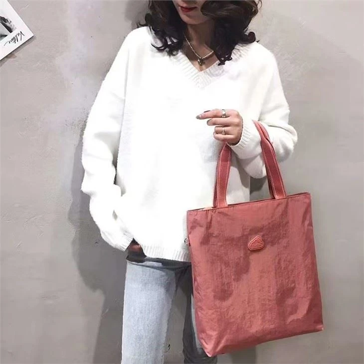 Nylon Macaron Color leve bolsa de ombro de peso para mulheres