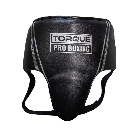 Protetor de virilha de couro para boxe masculino